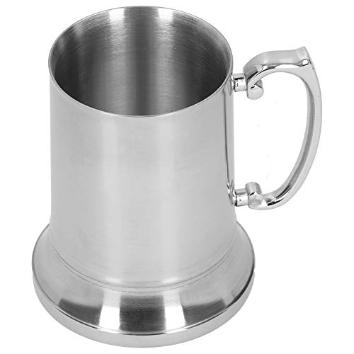 Stainless Steel Beer Mug With Handle Silver Cocktail Glass Goblet Cups For Bar Hotel Supplies(450ml)