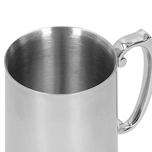 Stainless Steel Beer Mug With Handle Silver Cocktail Glass Goblet Cups For Bar Hotel Supplies(450ml)