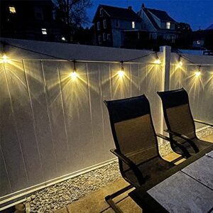 GANA Outdoor String Lights, Patio Lights 48FT Music Flash RGBW Colourful, Safe 12V Low Voltage LED Shatterproof Bulbs Connectable, Heavy Duty Wire IP65 Waterproof Level for Courtyards Cafe Bistro