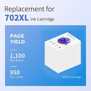 myCartridge PHOEVER Remanufactured Ink Cartridge Replacement for Epson 702XL 702 XL T702XL for Workforce Pro WF-3720 WF-3730 WF-3733 Printer (Black, Cyan, Magenta, Yellow, 4-Pack)