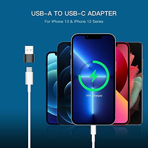 USB C Female to USB Male Adapter 4 Pack,yootech Type C to USB Adapter,USBC Charger Converter for iPhone 14 13 12 Mini Pro Max 14 Plus,Samsung Galaxy S22,i-Watch Series Ultra 8 7,iPad,AirPods Pro,Black