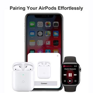 Wireless Charging Case Replacement for AirPods 1 2, Air Pods Charger Case with Bluetooth Button for Pairing (No Earbuds), White