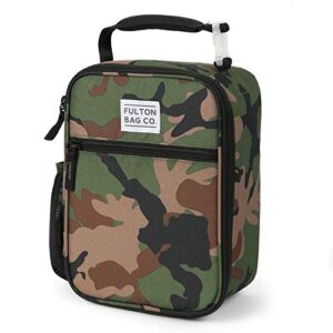 thermal insulated zippered lunch bag box (upright) hardbody sturdy (green camo)