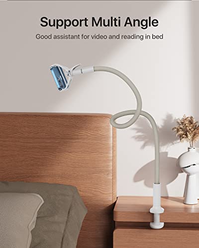 andobil Gooseneck Phone Holder for Bed & Desk [40in Flexible & Sturdy Arm] 360 Adjustable Clamp Clip, Overhead Mount Stand Bedside Phone Holder for iPhone 14 13 Pro Max 12 11 Samsung S23 S22 S21 etc