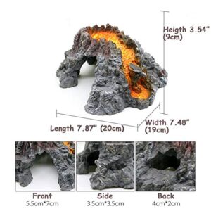 S-Lifeeling Tank Decoration Volcano Landscape View Tank Ornament Volcanic Stone Fish Tank Aquarium Decorations