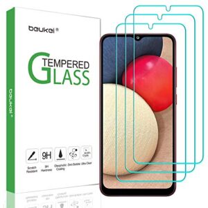 beukei (3 pack) compatible for samsung galaxy a02s / galaxy a02 screen protector tempered glass, touch sensitive,case friendly, 9h hardness