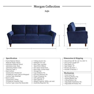 Lexicon Morgan Living Room Sofa, Blue