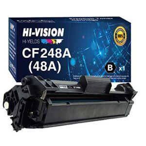 hi-vision compatible toner replacement for hp 48a toner cartridge cf248a 1 pack replacement for hp pro m15w m15a m16w m16a mfp m29w m29a m28w m28a printer (black)
