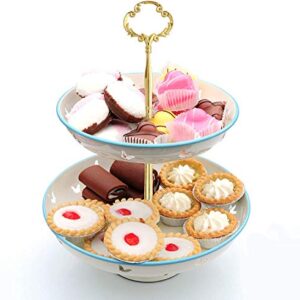 Quluxe 4 Sets 3 Tier Crown ＆ Sunflower Cake Stand Fruit Cake Plate Handle Fitting Hardware Rod Stand Holder with Stylus for DIY Making Cupcake Serving Stand Decoration- Gold