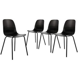thksbought set of 4 dining chairs with legs for kitchen living room(matte black)