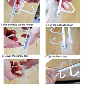 EigPluy 2pcs Mug Hooks Under Cabinet,Nail Free Adhesive Coffee Cups Holder Hanger for Cups/Kitchen Utensils/Ties Belts/Scarf (White)