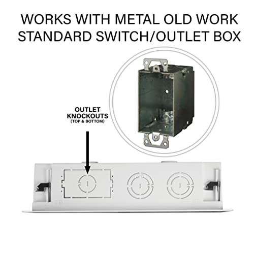 Legrand - OnQ 17 Inch Structured Media Enclosure, Electrical Box, Cable Management Box Dual Purpose In Wall Enclosure for TV Device Storage and Media Distribution, Recessed Media Box, White, ENP1700NA