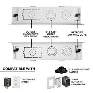 Legrand - OnQ 17 Inch Structured Media Enclosure, Electrical Box, Cable Management Box Dual Purpose In Wall Enclosure for TV Device Storage and Media Distribution, Recessed Media Box, White, ENP1700NA