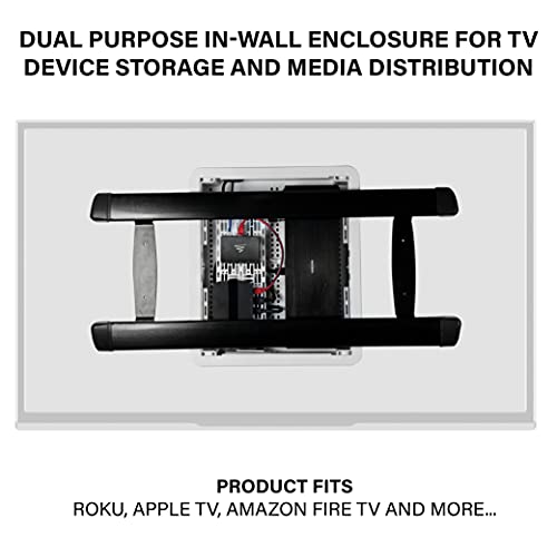 Legrand - OnQ 17 Inch Structured Media Enclosure, Electrical Box, Cable Management Box Dual Purpose In Wall Enclosure for TV Device Storage and Media Distribution, Recessed Media Box, White, ENP1700NA