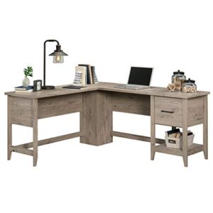 Sauder Summit Station L-Desk, L: 58.66" x W: 66.46" x H: 29.02", Laurel Oak finish