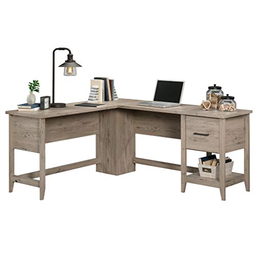 Sauder Summit Station L-Desk, L: 58.66" x W: 66.46" x H: 29.02", Laurel Oak finish