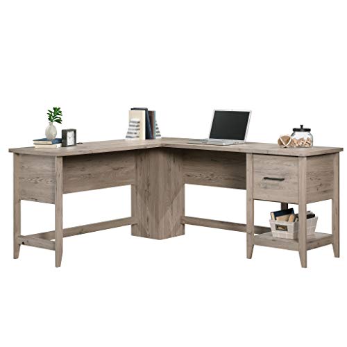 Sauder Summit Station L-Desk, L: 58.66" x W: 66.46" x H: 29.02", Laurel Oak finish