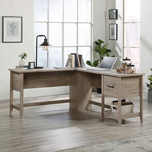 Sauder Summit Station L-Desk, L: 58.66" x W: 66.46" x H: 29.02", Laurel Oak finish