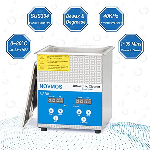 Ultrasonic Cleaner - NOVMOS 2L ultrasonic Jewelry Cleaner,ultrasonic Parts Cleaner,Sonic Cleaner with Digital Timer and Heater for Cleaning Denture,Jewelry,Carburetor,Lab,Dental Tool,Eyeglasses