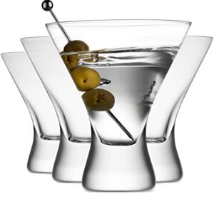 BENETI Martini Glasses Set of 4-8 Oz Margarita Glasses, European Cocktail Glasses, Stemless Martini Glasses, Coupe Glasses, Dishwasher Safe, Glass Cups for Party Cosmopolitan Glasses