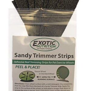 Exotic Nutrition Sandy Trimmer Strips (Large) (8 Strips) - Adhesive Nail Trimming Strips for Pet Exercise Wheels - Sugar Gliders, Prairie Dogs, Degus, Squirrels, Chinchillas