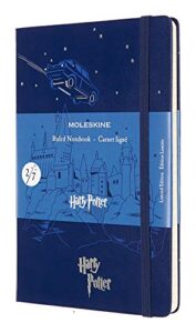 moleskine limited edition harry potter notebook, hard cover, large (5" x 8.25") ruled/lined, royal blue, 240 pages