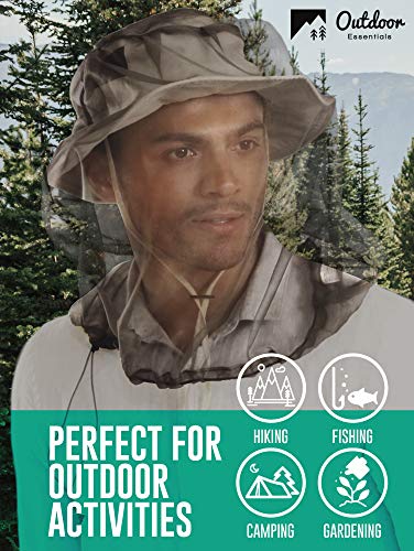 Bug Head Net Mesh - Bug Face Netting for Hats - Insect Net Mask Cover from Gnats, No-See-Ums & Midges with Extra Fine Fly Screen Holes - Outdoor Protection for Men & Women