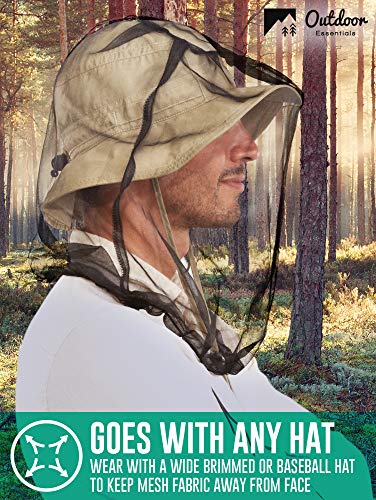 Bug Head Net Mesh - Bug Face Netting for Hats - Insect Net Mask Cover from Gnats, No-See-Ums & Midges with Extra Fine Fly Screen Holes - Outdoor Protection for Men & Women