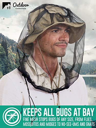 Bug Head Net Mesh - Bug Face Netting for Hats - Insect Net Mask Cover from Gnats, No-See-Ums & Midges with Extra Fine Fly Screen Holes - Outdoor Protection for Men & Women