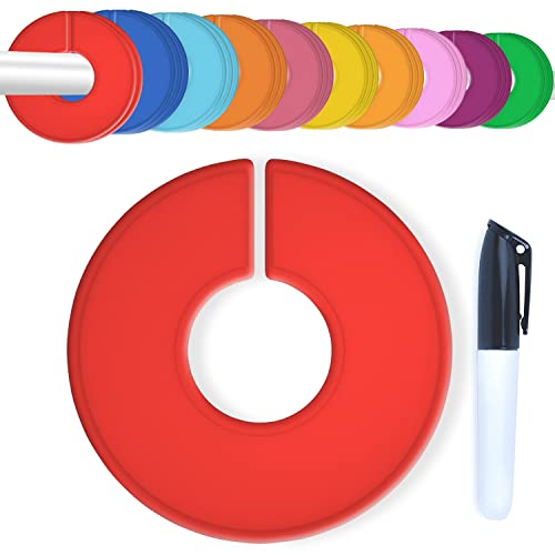 Closet Dividers for Hanging Clothes- Set of 30 Closet Divider Set | Color Clothing Rack Dividers, Clothes Dividers for Closets, Closet Labels, Dividers Closet Clothes Dividers + Bonus Marker