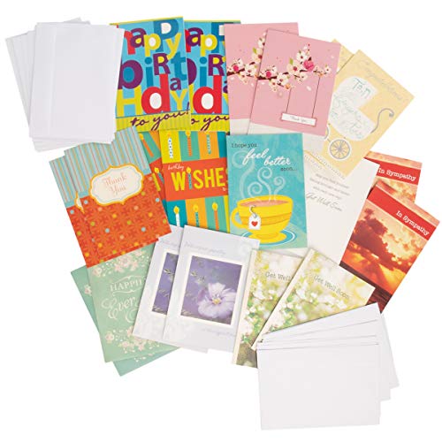 Paper Craft (80 Count Assorted Variety Boxed All Occasion Greeting Cards With Envelopes Birthday Get Well Sympathy Thank You Cards