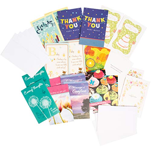 Paper Craft (80 Count Assorted Variety Boxed All Occasion Greeting Cards With Envelopes Birthday Get Well Sympathy Thank You Cards