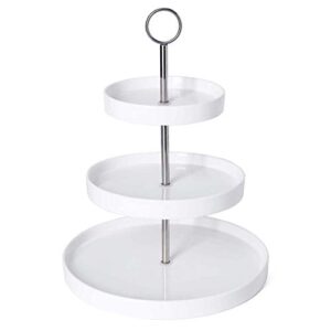 sweese 734.101 3-tier porcelain cupcake stand, tiered dessert stand, cake stand - white porcelain round plates for tea party wedding baby shower buffet server