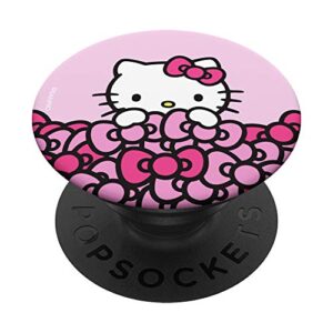 hello kitty pink bows popsockets popgrip: swappable grip for phones & tablets