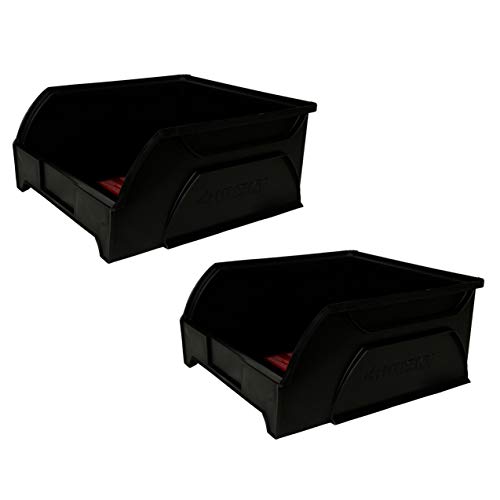 Husky 5 in. H x 11 in. W Stackable Garage Storage Bin - 2 Pack