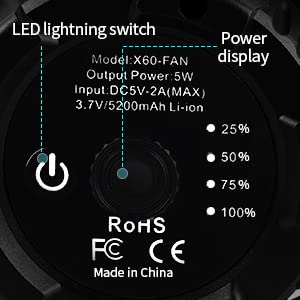 isightguard Floor Fan High Velocity Industrial Fan with hook, Rechargeable Floor Fan for Garage, Camping, Gym, Indoor