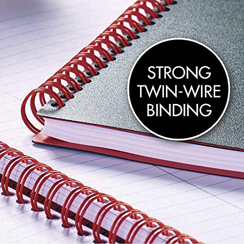 Black n' Red Twin Wire Poly Cover Notebook, 3-5/8" x 5-7/8" Sheet Size, Black/Red, 70 Ruled Sheets, Sold as 5 Pack (F67010)