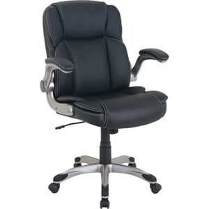 lys soho flip armrest mid-back leather chair