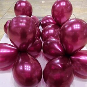 100pcs 12" Burgundy Latex Balloons Wine Red Pearl Balloons Decorations Great for Birthday Bachelorette Party Supplies Decorations