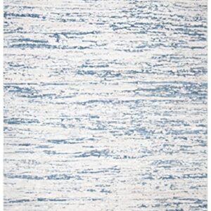 SAFAVIEH Amelia Collection Area Rug - 8' x 10', Ivory & Blue, Modern Abstract Design, Non-Shedding & Easy Care, Ideal for High Traffic Areas in Living Room, Bedroom (ALA768A)