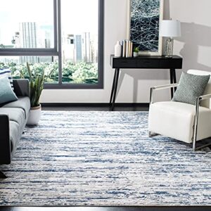 safavieh amelia collection area rug - 8' x 10', grey & navy, modern abstract design, non-shedding & easy care, ideal for high traffic areas in living room, bedroom (ala768b)