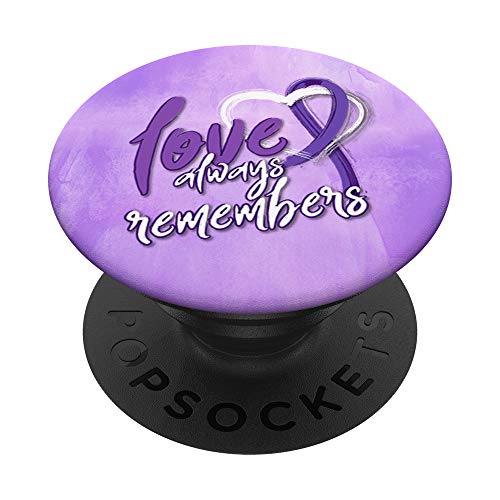 Purple Ribbon Alzheimer's Awareness | Love Remembers PopSockets PopGrip: Swappable Grip for Phones & Tablets