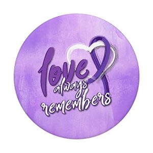 Purple Ribbon Alzheimer's Awareness | Love Remembers PopSockets PopGrip: Swappable Grip for Phones & Tablets