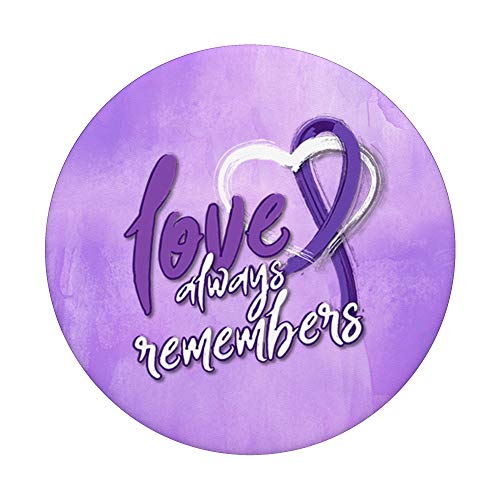 Purple Ribbon Alzheimer's Awareness | Love Remembers PopSockets PopGrip: Swappable Grip for Phones & Tablets