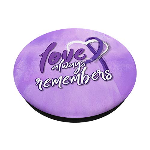 Purple Ribbon Alzheimer's Awareness | Love Remembers PopSockets PopGrip: Swappable Grip for Phones & Tablets