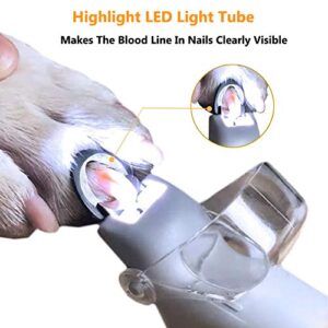 Illuminated Pet Nail Clipper, 5X Magnification Pet Nail Scissor Safe with LED Light, Pet Grooming Nail Care Tool Great for Dogs Cats