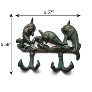 WINTENT Narwal Cast Iron Hooks for Haning Coats Keys Wall Mount (Narwal-2)