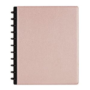 tul® discbound notebook, elements collection, letter size, leather cover, rose gold/pebbled, 60 sheets
