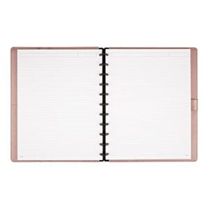 TUL® Discbound Notebook, Elements Collection, Letter Size, Leather Cover, Rose Gold/Pebbled, 60 Sheets