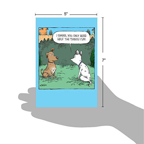 NobleWorks - Funny Anniversary Card with Envelope - Cartoon Marriage Humor, Spouse Notecard for Anniversary - Half Hear C7250ANG